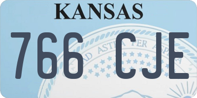 KS license plate 766CJE