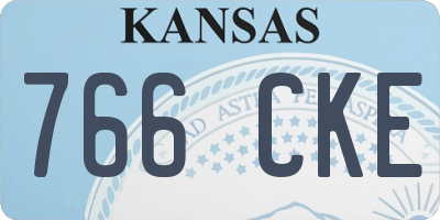 KS license plate 766CKE