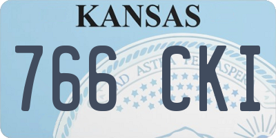 KS license plate 766CKI