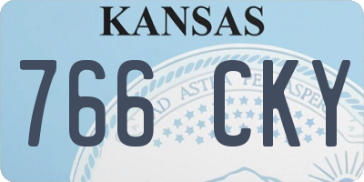 KS license plate 766CKY