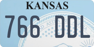 KS license plate 766DDL