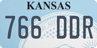 KS license plate 766DDR