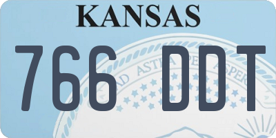 KS license plate 766DDT