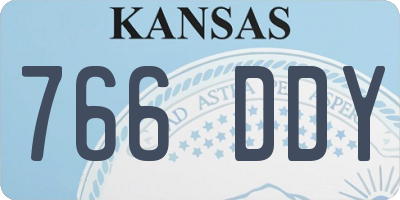 KS license plate 766DDY