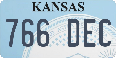 KS license plate 766DEC