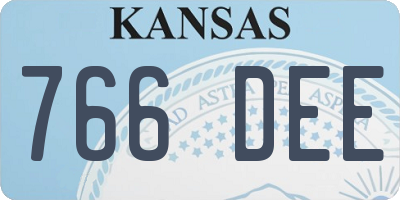 KS license plate 766DEE