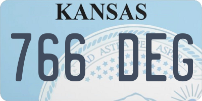 KS license plate 766DEG
