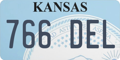 KS license plate 766DEL