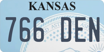 KS license plate 766DEN