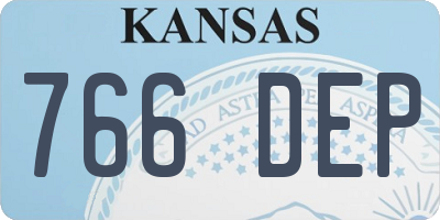KS license plate 766DEP
