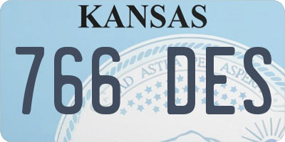 KS license plate 766DES