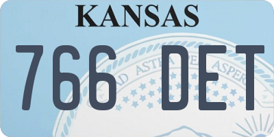 KS license plate 766DET