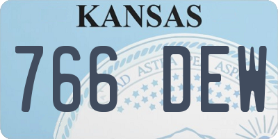 KS license plate 766DEW