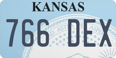 KS license plate 766DEX