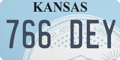 KS license plate 766DEY