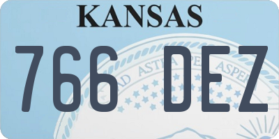 KS license plate 766DEZ
