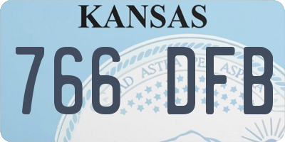KS license plate 766DFB
