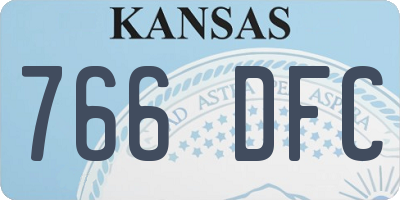 KS license plate 766DFC
