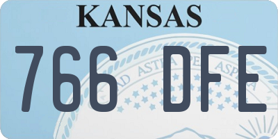 KS license plate 766DFE