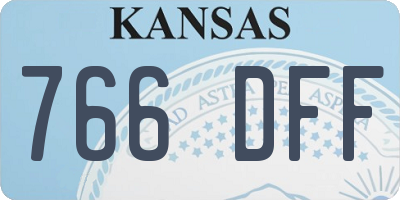 KS license plate 766DFF