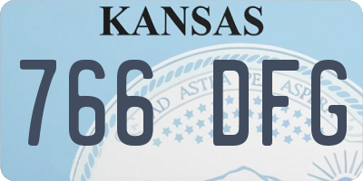 KS license plate 766DFG