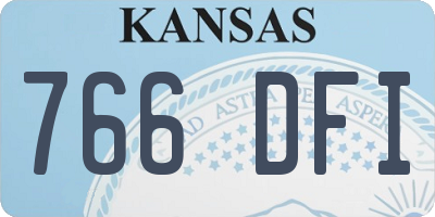 KS license plate 766DFI