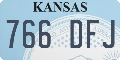 KS license plate 766DFJ
