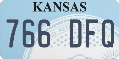 KS license plate 766DFQ