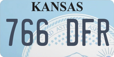KS license plate 766DFR