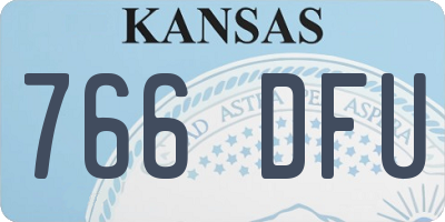 KS license plate 766DFU