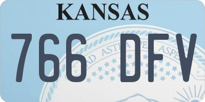KS license plate 766DFV