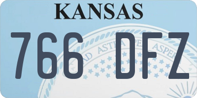 KS license plate 766DFZ