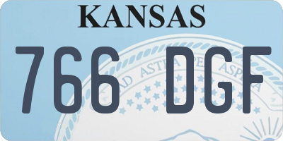 KS license plate 766DGF