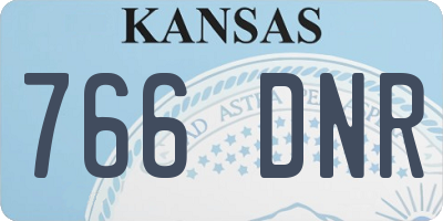 KS license plate 766DNR