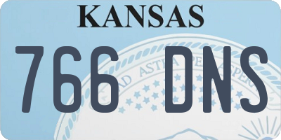 KS license plate 766DNS