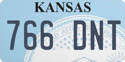 KS license plate 766DNT