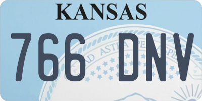 KS license plate 766DNV