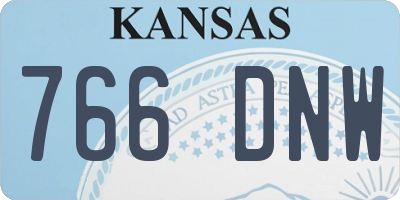 KS license plate 766DNW