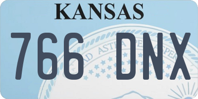 KS license plate 766DNX