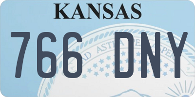 KS license plate 766DNY