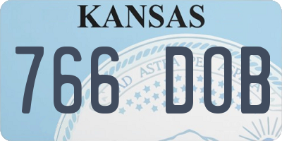 KS license plate 766DOB