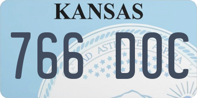 KS license plate 766DOC