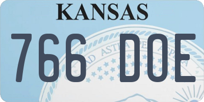 KS license plate 766DOE