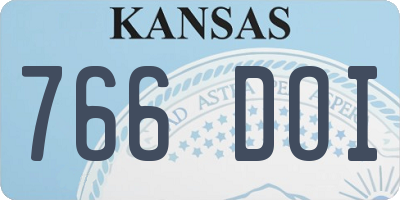 KS license plate 766DOI