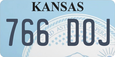 KS license plate 766DOJ