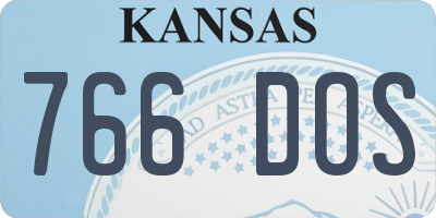 KS license plate 766DOS