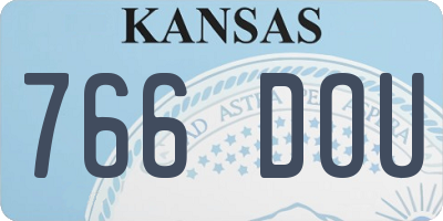 KS license plate 766DOU
