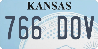 KS license plate 766DOV