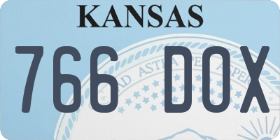 KS license plate 766DOX