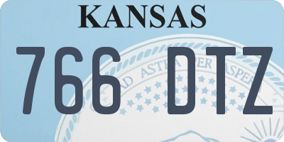 KS license plate 766DTZ